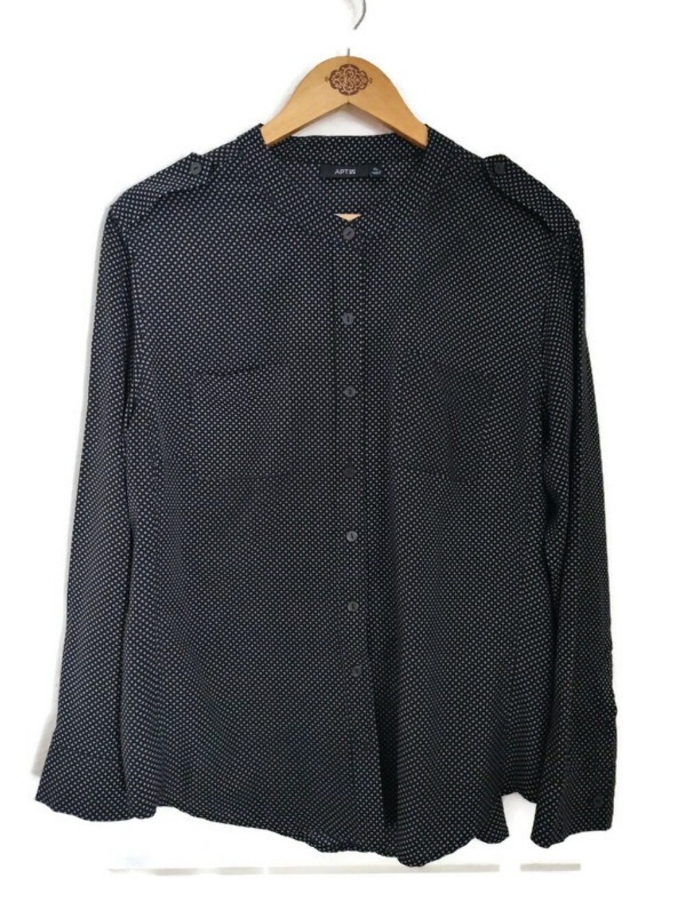 APT. 9 Womens Lightweight Tab Shoulder Black Top Size XL